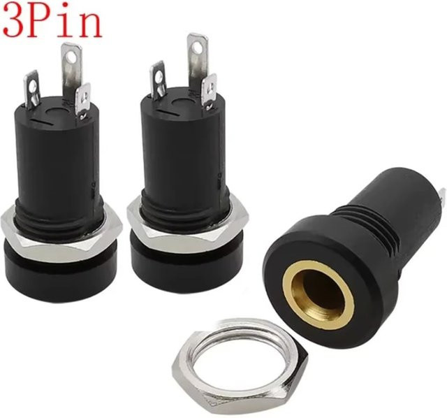3,5mm Audio Jack Buchse 3-Pin Stereo Solder Panel Mount Kopfhörer Buchse in Schwarz - Bild 1