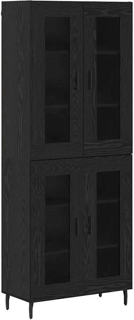 vidaXL Highboard 2-teilig in Eiche Schwarz mit Glastüren aus Holz und Glas, B/T/H: 180 x 34 x 60 cm - Bild 1
