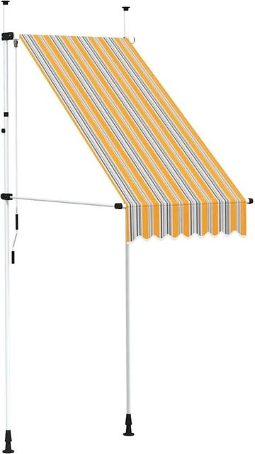 vidaXL Einziehbare Markise Handbetrieben Gelb-blau Gestreift Breite: 100 cm - Bild 1