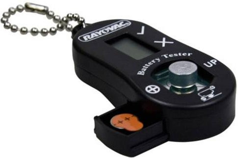 Rayovac Batterietester für Hörgeräte in Schwarz, Messbereich 1,2 V und 1,55 V Akku, Modell 209476 - Bild 1