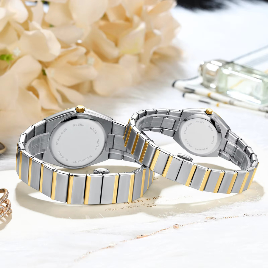CHENXI Armbanduhr Quarz, Edelstahl, Gold, Unisex, Datum, Wochentag - Bild 4