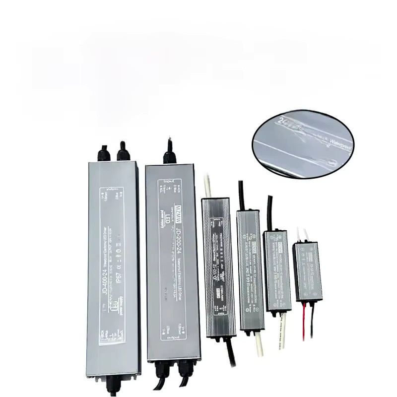 MZMW Wasserdichtes LED-Schaltnetzteil aus Metall in Silber, AC 180-260V zu DC 12V oder 24V für LED-Streifen - Bild 1