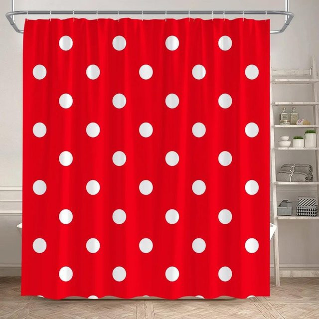 Baifenbai Home Furnishing Duschvorhang mit schwarz-weiß gestreiftem geometrischem Muster aus Polyester, B/H: 180 x 200 cm - Bild 1