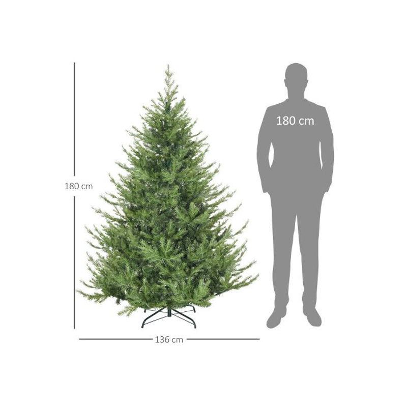 HOMCOM Weihnachtsbaum künstlich, grün, Höhe: 180 cm - Bild 3