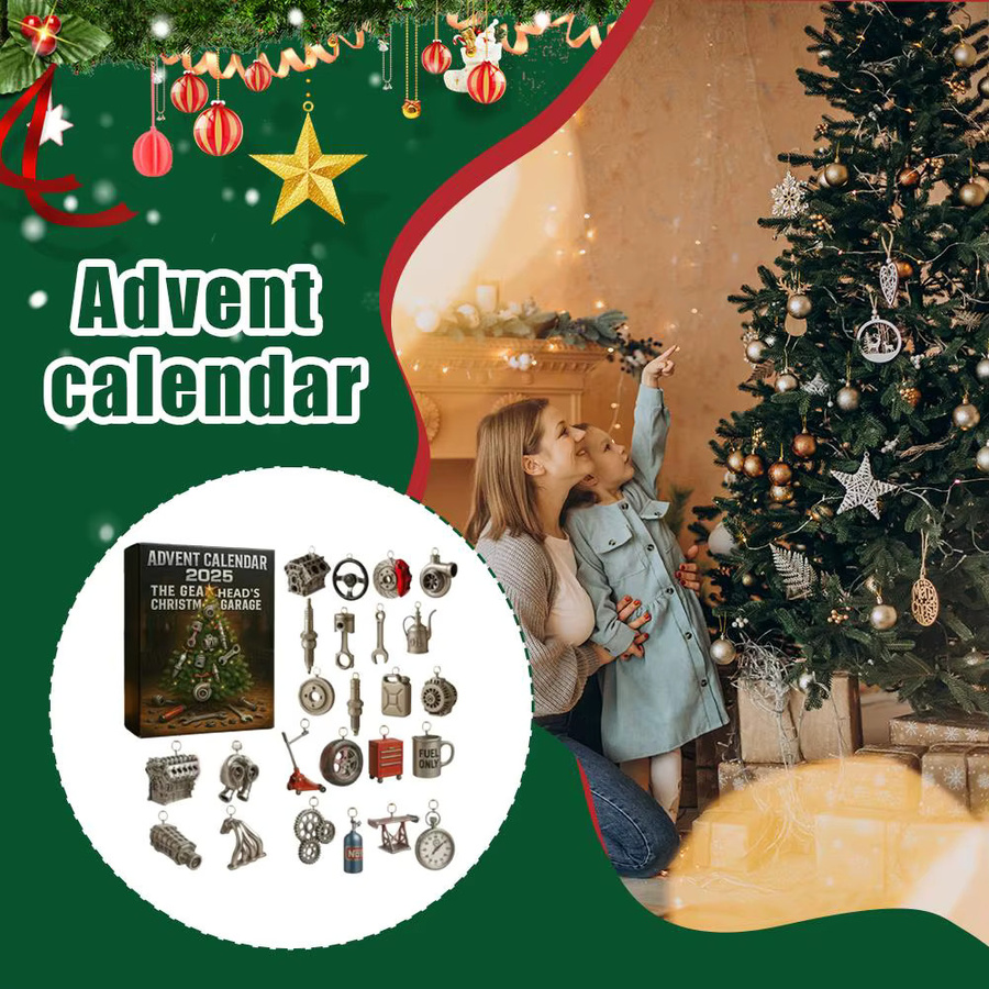 2025 Adventskalender Box mit Autoteilen und Werkzeug-Ornamenten für Autoliebhaber, Mehrfarbig - Bild 2