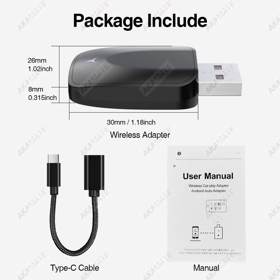 AKAMATE 2in1 Wireless CarPlay und Android Auto Adapter in Schwarz mit Bluetooth für Plug and Play - Bild 6