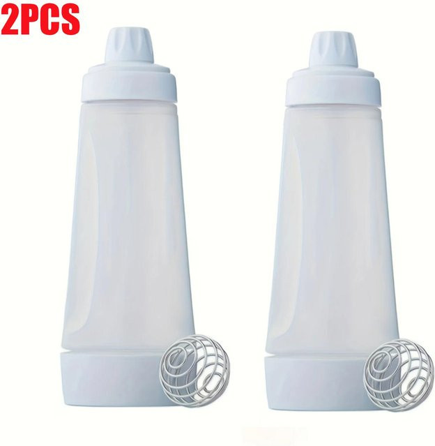 Battler Mixer Pfannkuchenteig-Flasche mit Mixer Ball Draht Schneebesen von Binchi Outdoor Equipment, transparent - Bild 1
