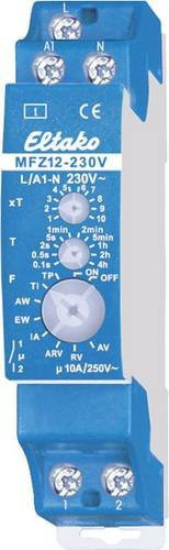 Eltako MFZ12-230V Multifunktionales Zeitrelais in Blau mit Zeitbereich 0,1s bis 40h und 1 Schließer - Bild 1
