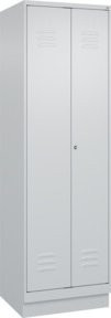 C+P Putzmittel-Spind Classic PLUS mit Sockel, 2 Abteile, grau-weiß, Zylinderschloss 7035/7035, H x B x T: 195 x 60 x 50 cm - Bild 1