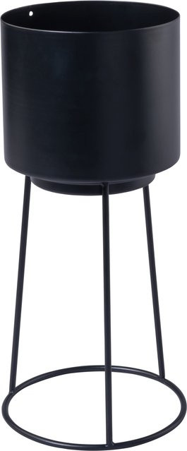 LIVARNO Pflanztopf mit Gestell aus Stahl in Schwarz und Beige - Bild 1
