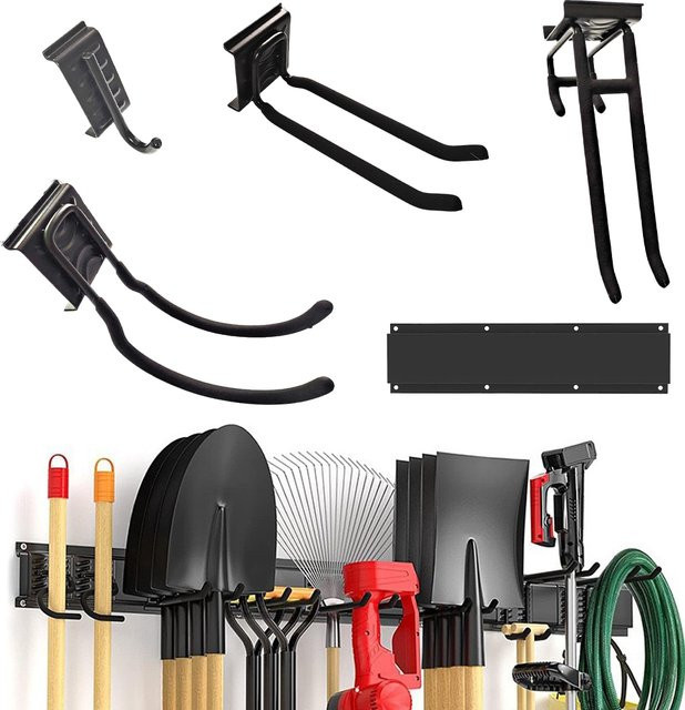 VIBRATITE Werkzeug-Organizer aus Carbonstahl in Schwarz mit verstellbaren Haken für Garage und Garten - Bild 1