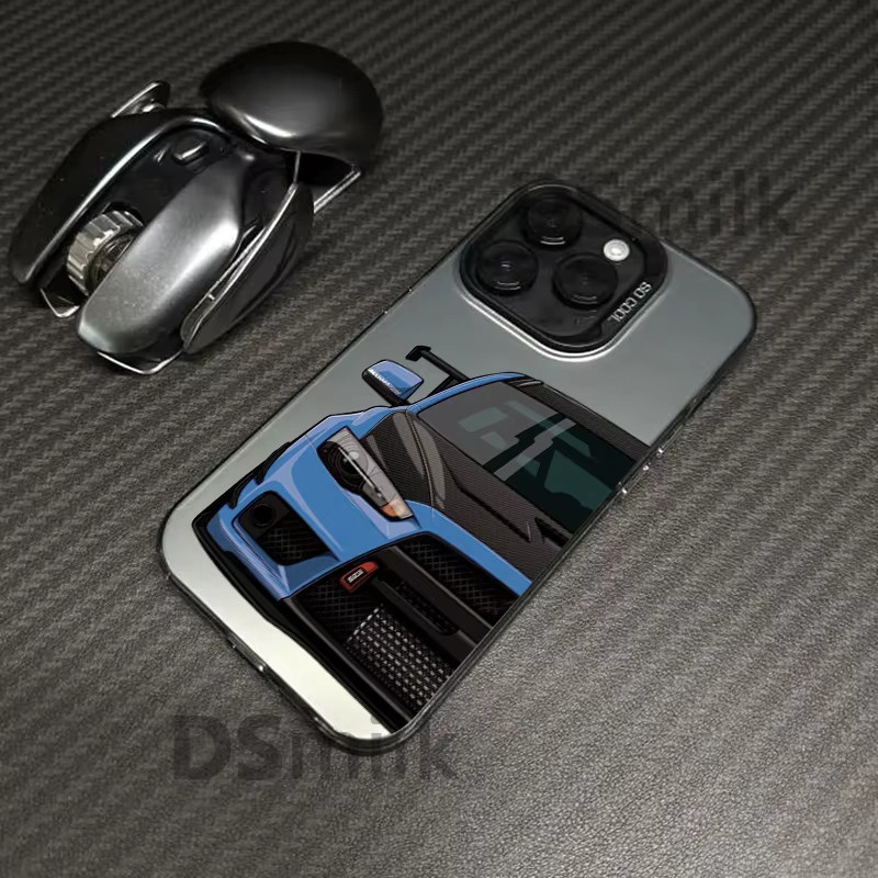 JDM Laser Hard PC & TPU Schutzhülle für iPhone 16 15 14 13 12 11 Pro Max Xs X XR in Blau und Multicolour - Bild 1