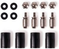 Alphacool Core Push Mounting Set 17mm M3/M4/UNC 6-32 aus Stahl in Schwarz und Silber, 4er Set - Bild 1