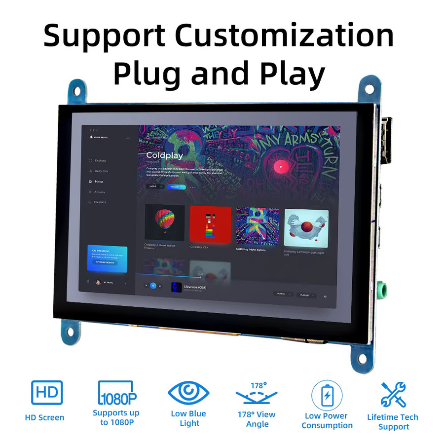 iPistBit 5 Zoll HDMI LCD-Display mit kapazitivem Touchscreen und 800 x 480 Pixeln für Raspberry Pi 5 4B 3B 2B B+ B 3A+ A+ Zero W Zero - Bild 3