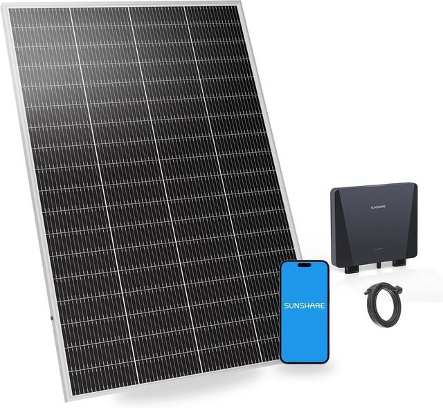 SUNSHARE Ray Lite 200W Balkonkraftwerk mit 800W Mikro Wechselrichter in Schwarz ohne Halterung - Bild 1