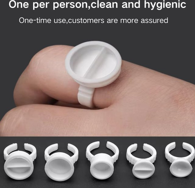 chfeng Tattoo Microblading Pigment Ring Tassen, 100 Stück, Kunststoff - Bild 1