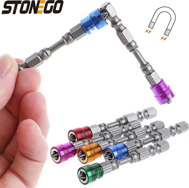 STONEGO Magnetische PH2 Kreuzschlitz-Bits mit Sechskantgriff, 1/4 Zoll, S2-Stahl, Mehrfarbig - Bild 1