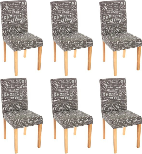 CHEFGASTRO Esszimmerstuhl 6er-Set Klassisch Modern Grau Textil B/T/H: 43 x 48 x 90 cm, Sitzhöhe: 45 cm - Bild 1