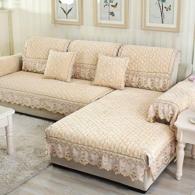 WTEMPO Sofabezug aus verdicktem Samt in Beige, rutschfester Couchbezug für dein Sofa oder LoveSeat, Breite: 70 cm, Länge: 70 cm - Bild 1