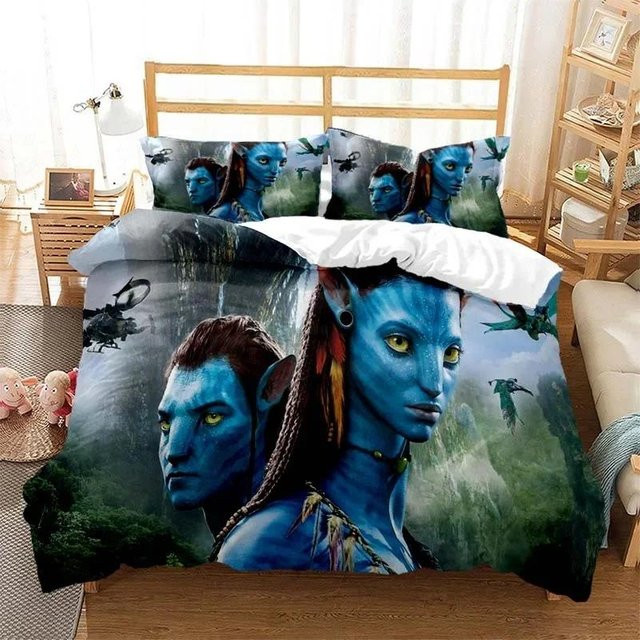 Gu Tao Bettwäscheset Avatar Film Motiv, 3-teilig, Blau, B/H: 210 x 210 cm - Bild 1