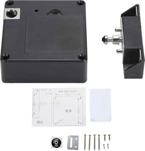 GoolRC Elektronisches NFC-Schloss Schwarz, unsichtbares Schubladenschloss für Schränke und Speisekammerregale - Bild 1