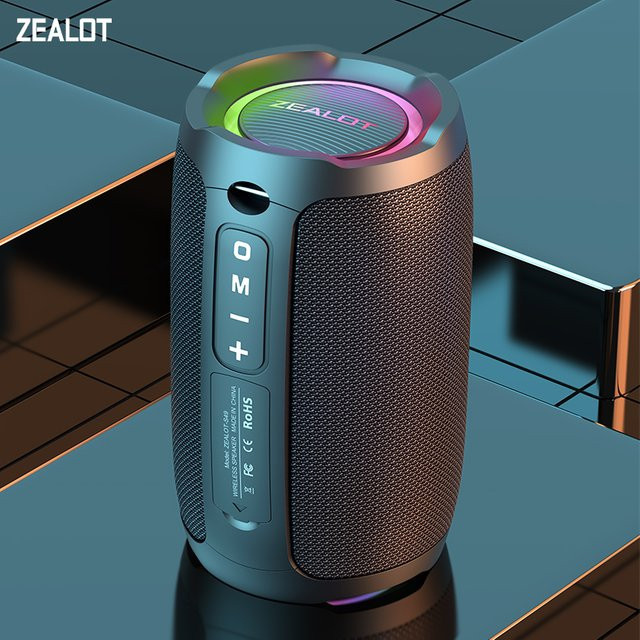 ZEALOT S49 Tragbarer Bluetooth-Lautsprecher mit 20 W, 360-Grad-Stereo-Sound, IPX6 Wasserdicht, Bluetooth 5.2, Schwarz - Bild 1