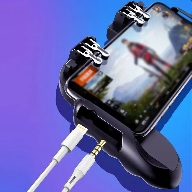H9 6-Finger Handy Game Trigger Controller mit Kühler und L1R1 Schießtasten für PUBG, Schwarz, kompatibel mit iOS und Android - Bild 5