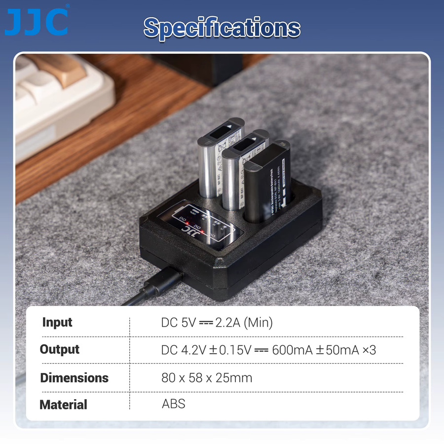 JJC NP-BX1 Akkuladegerät USB Dreifach-Ladestation für Sony ZV-1F ZV1F ZV-1 II ZV-1 ZV1 RX100 VII VI VA V IV III II HX80 HX90 HX90V HX99 in Schwarz - Bild 5