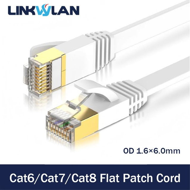 Linkwylan Cat7 Ethernet LAN Patchkabel Weiß, 1000m - Bild 1