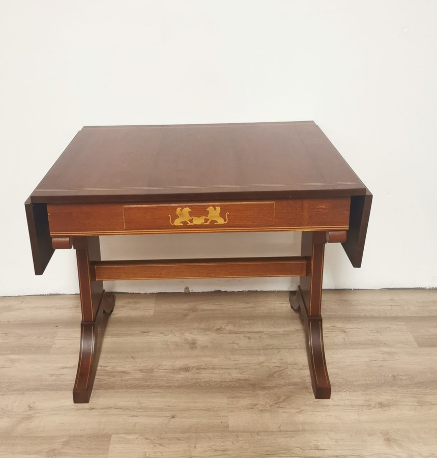 Antikhof Brück Biedermeier Klapptisch aus Mahagoni in Braun - Bild 1