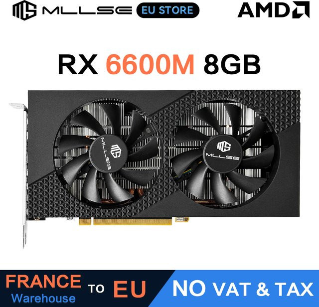 MLLSE AMD Radeon RX 6600M Gaming-Grafikkarte, 8GB GDDR6, 128-Bit, PCI-E 4.0 X8, Schwarz - Bild 1