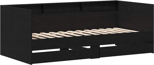 vidaXL Tagesbett in Schwarz Eichen-Optik mit Schubladen, B/T/H: 90 x 200 x 101,5 cm