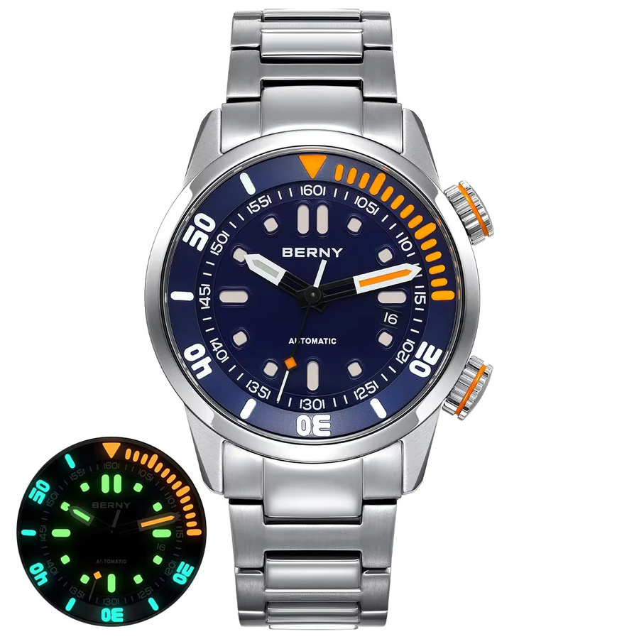 BERNY Taucherarmbanduhr, Automatik, Edelstahl, Saphirglas, 20 ATM, Herren - Bild 7