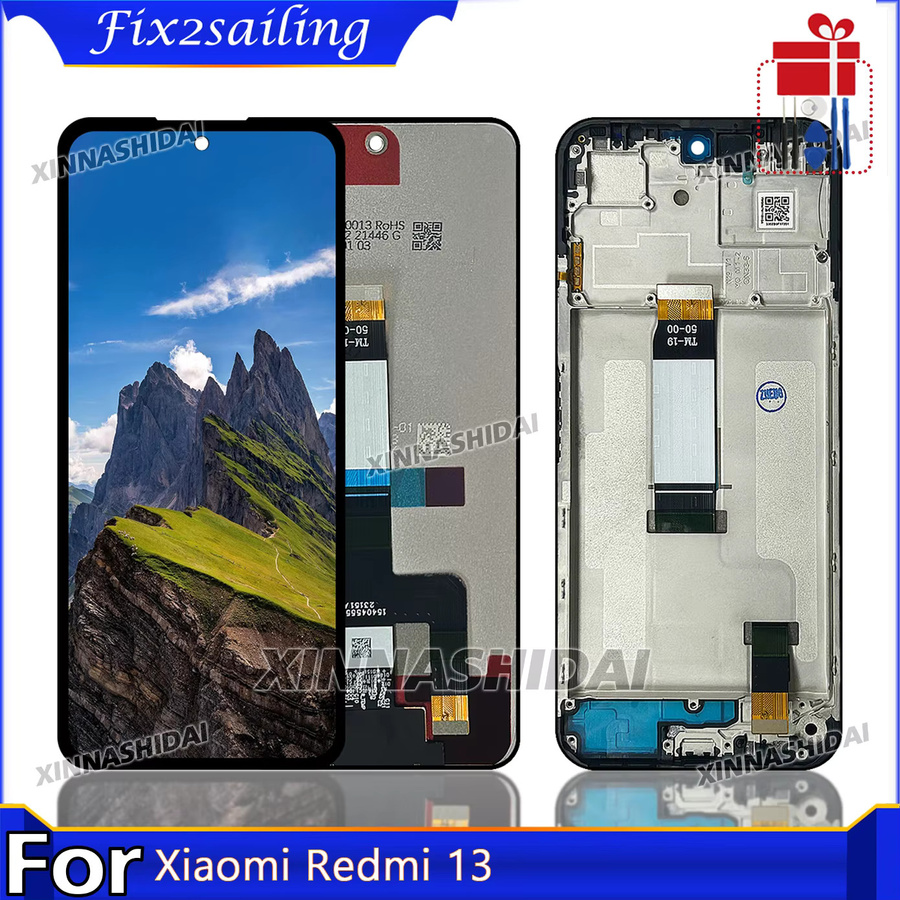 Xiaomi Redmi 13 LCD-Display Ersatzteil mit Touchscreen und Rahmen in Schwarz - Bild 1