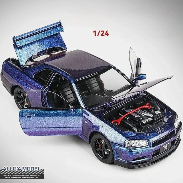 WELLY Fast & Furious Skyline R34 Modellauto, 1:24, mit Licht und Sound - Bild 1