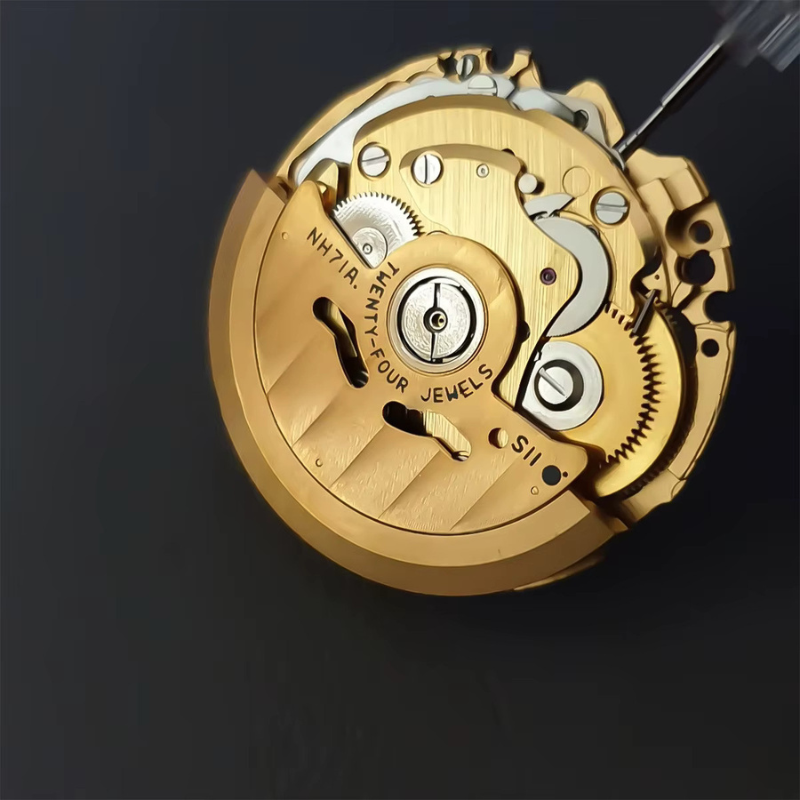 OAKCHARM Automatikwerk, golden, skelettiert, 3 Zeiger - Bild 2