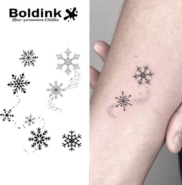 Boldink Temporäres Schneeflocken-Tattoo, wasserfest, semi-permanent - Bild 1