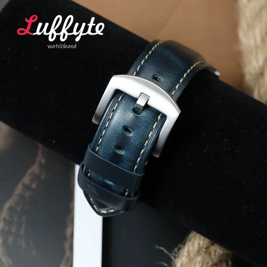 luffyte Uhrenarmband Rindsleder, Schwarz, Herren - Bild 3