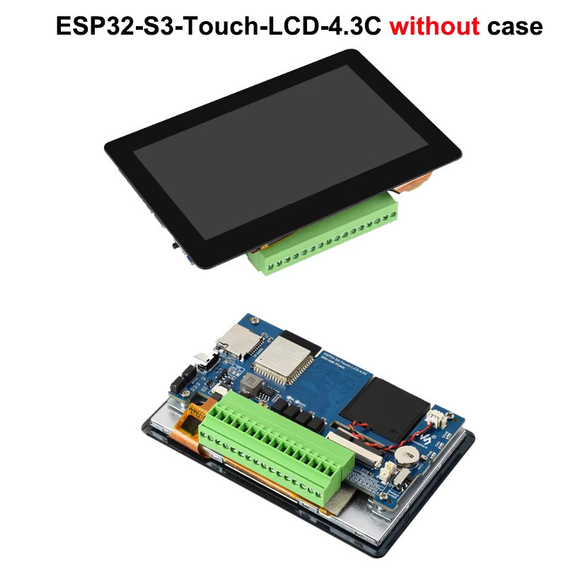 Waveshare ESP32-S3 Entwicklungsboard mit 4,3 Zoll IPS Touchscreen Display in Schwarz, 800x480 Pixel, 8MB PSRAM, Wi-Fi und Bluetooth für LVGL GUI, Arduino IDE und ESP-IDF - Bild 2