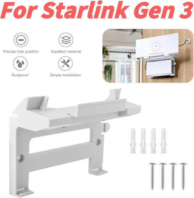 ALLOYSEED 2-in-1 Wandhalterung für Starlink Gen 3 Router und Netzteil in Weiß - Bild 1