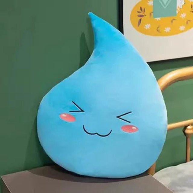 HomeHarmony Regentropfen-Plüschkissen in Blau, dekoratives Wassertropfen-Kissen aus Polyester, Breite: 35 cm - Bild 1
