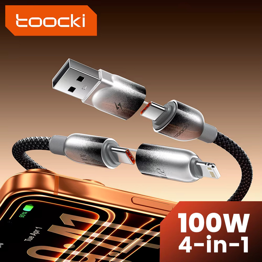 Toocki 4-in-1 USB-zu-Typ-C-Ladekabel mit 100 W Schnellladefunktion und USB-C-Datenübertragung - Bild 6