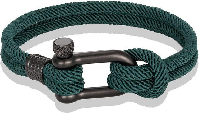Armband Edelstahl, Schwarz, Grün, 23cm, Unisex - Bild 1