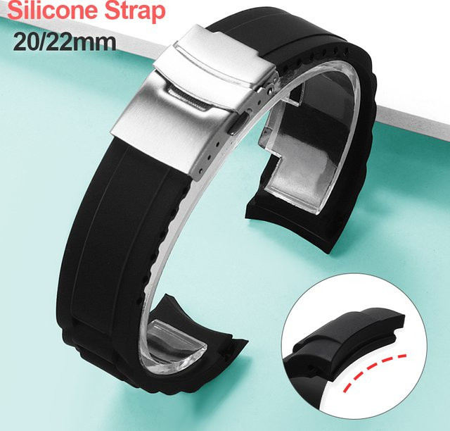 HQstrap Uhrenarmband Silikon, Schwarz, Herren - Bild 1