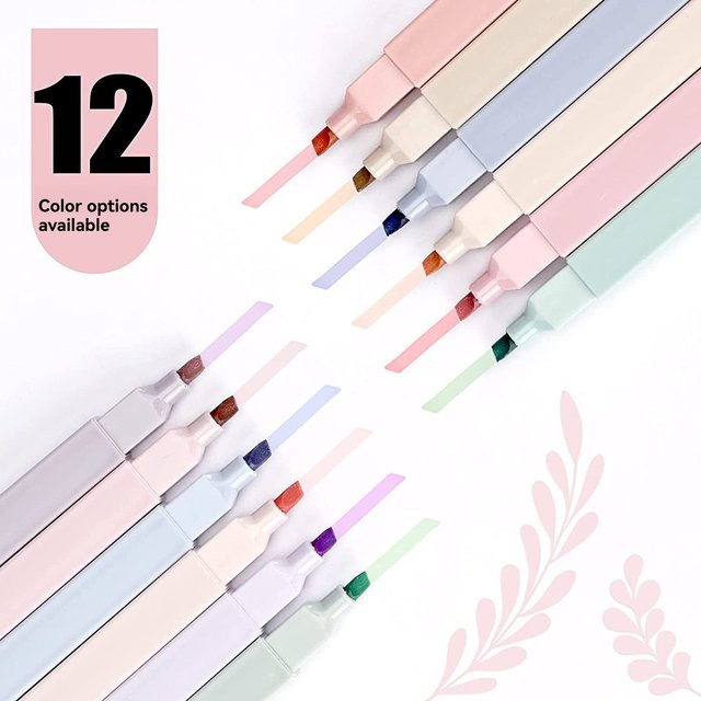Hopk Morandi Serie Textmarker Set mit 12 Farben, augenschonende Soft-Tip Marker für Schule und Journaling - Bild 1