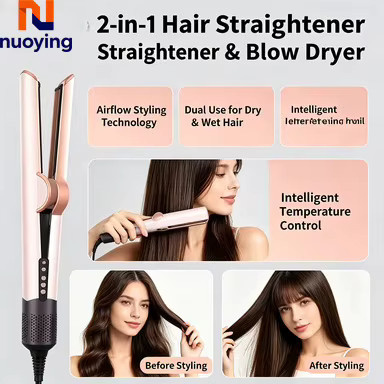 NUOYING 2-in-1 Haartrockner & Glätteisen mit Negativ-Ionen, Blau - Bild 6