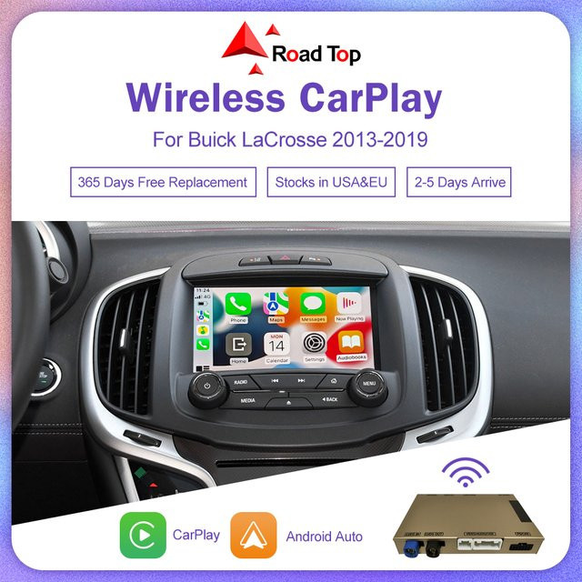 Road Top Kabelloses CarPlay für Buick Regal, Opel Insignia und LaCrosse mit 8-Zoll-Bildschirm, unterstützt Android Auto, Mirror Link und Airplay, Schwarz - Bild 1
