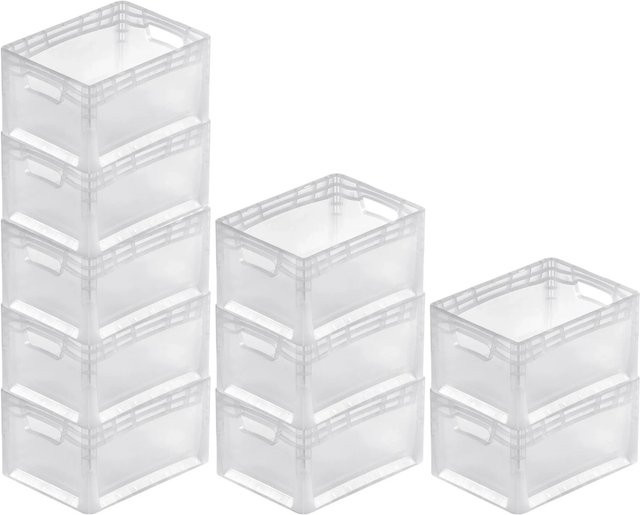 PROREGAL SparSet 10x Transparente Eurobehälter LightLine Transportboxen mit offenem Griff, H x B x T: 22 x 30 x 40 cm, 24 Liter - Bild 1