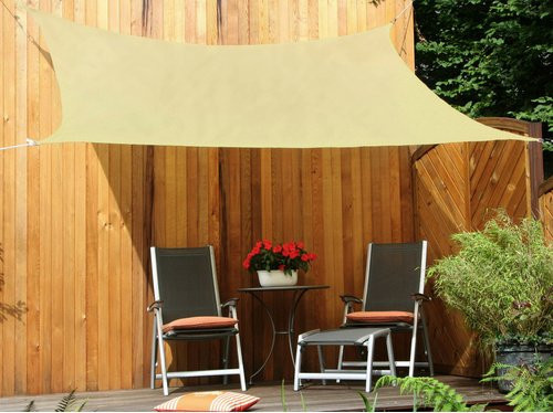 Floracord Sonnensegel rechteckig aus HDPE in Beige oder Gelb, Breite: 500 cm, Tiefe: 400 cm - Bild 3