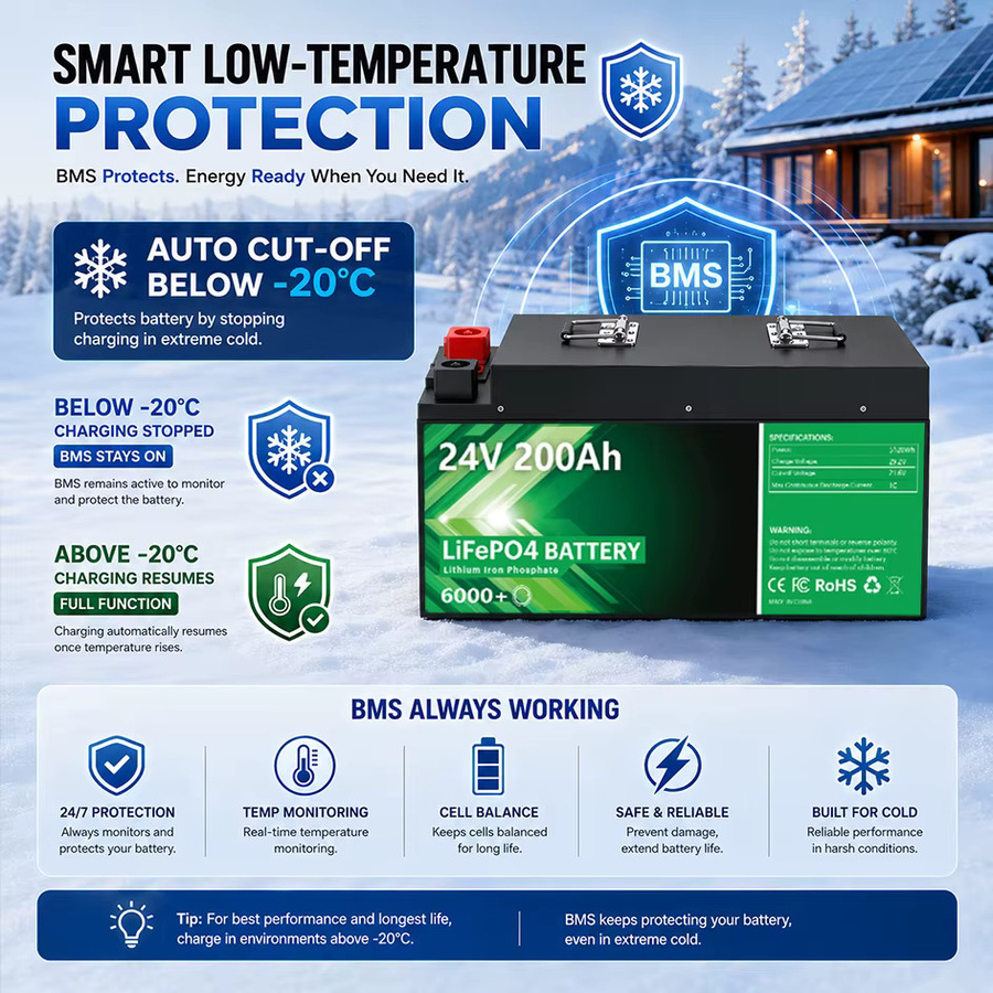 PAPOOL LiFePO4 Batterie 24V 200Ah 5,12 kWh mit Bluetooth Smart BMS in Schwarz für Wohnmobile, Solaranlagen, Marine und Off-Grid-Energiespeicher - Bild 5